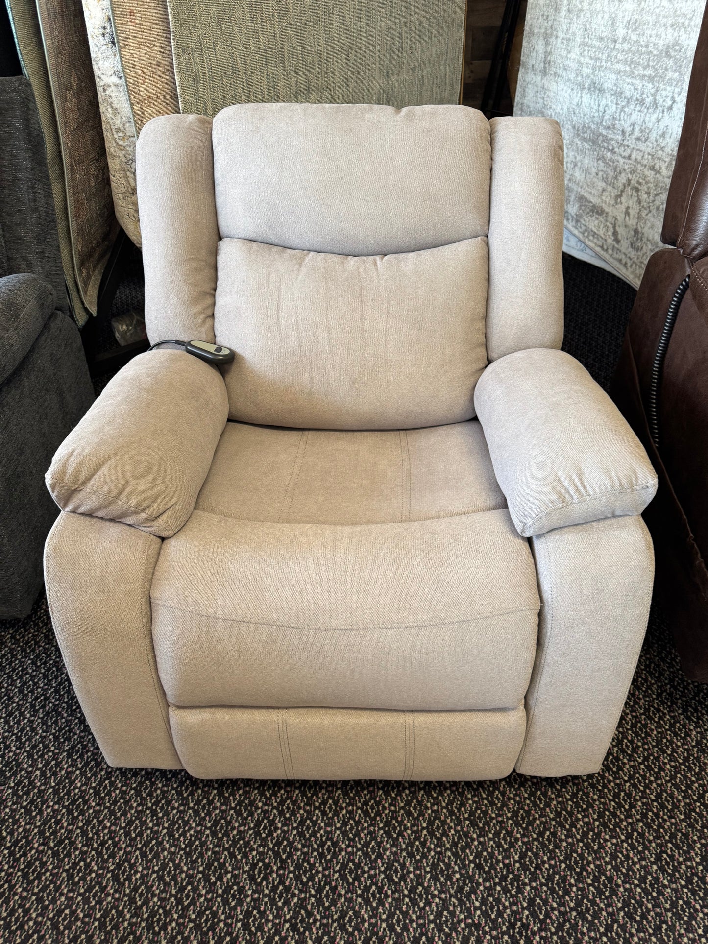 Light Gray Power Space Saving Lift Recliner