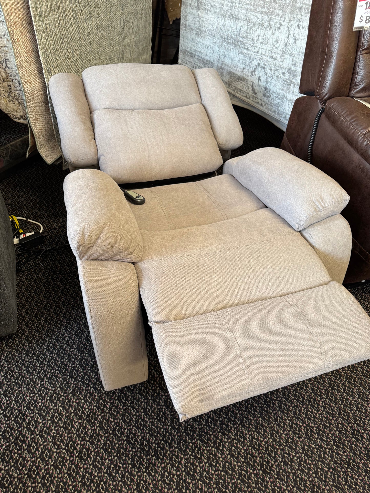 Light Gray Power Space Saving Lift Recliner