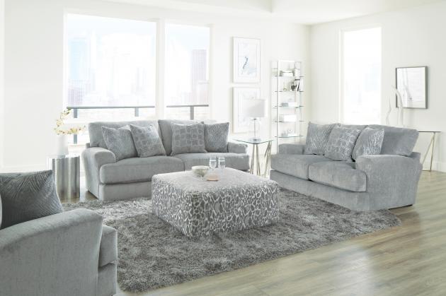 Cuddler Silver Gray Sofa and Loveseat