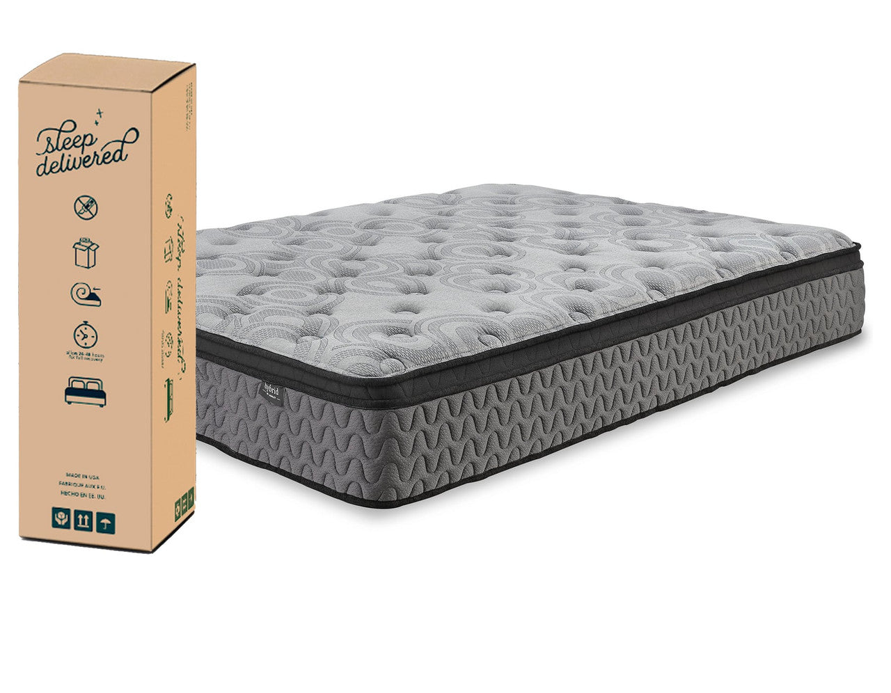 Hybrid Euro Top Full Size Mattress Set