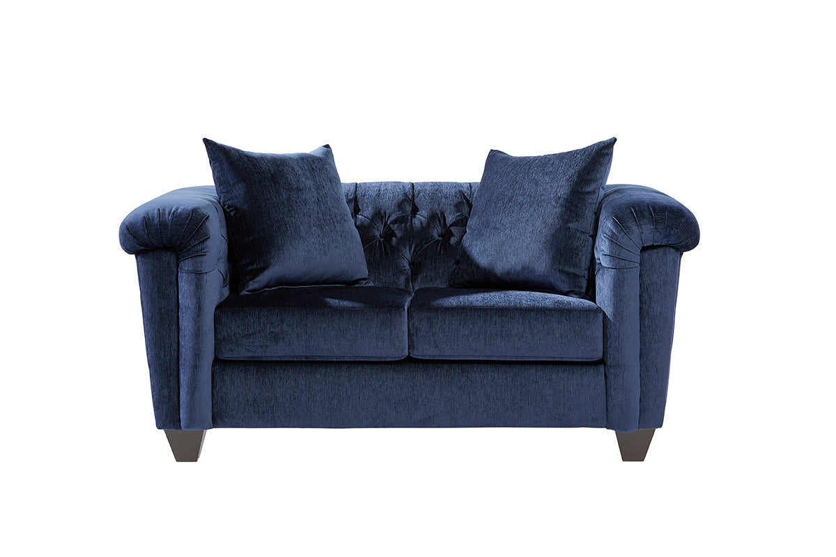 Lush Navy Sofa and Loveseat