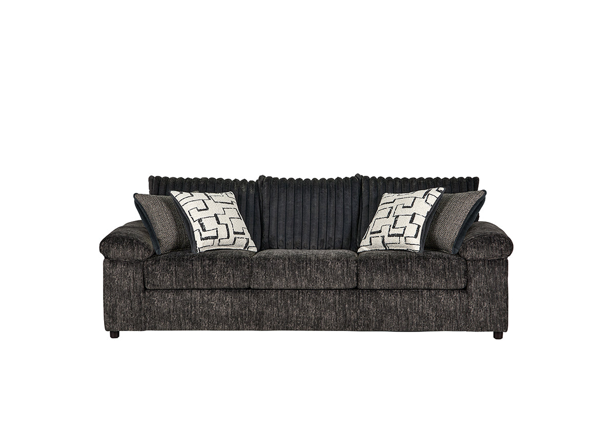 Galactic Charcoal Soft Gray Sofa and Loveseat