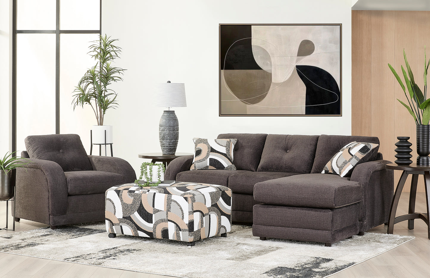 Earth Brown Right Front Chaise Sectional