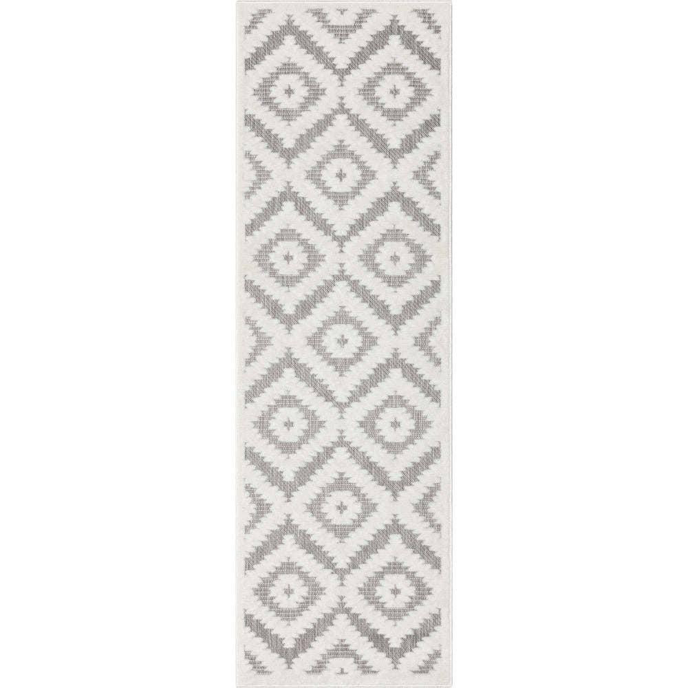 Keiko Tribal Moroccan Indoor/Outdoor Grey High-Low Rug: 7'10" x 10'6"