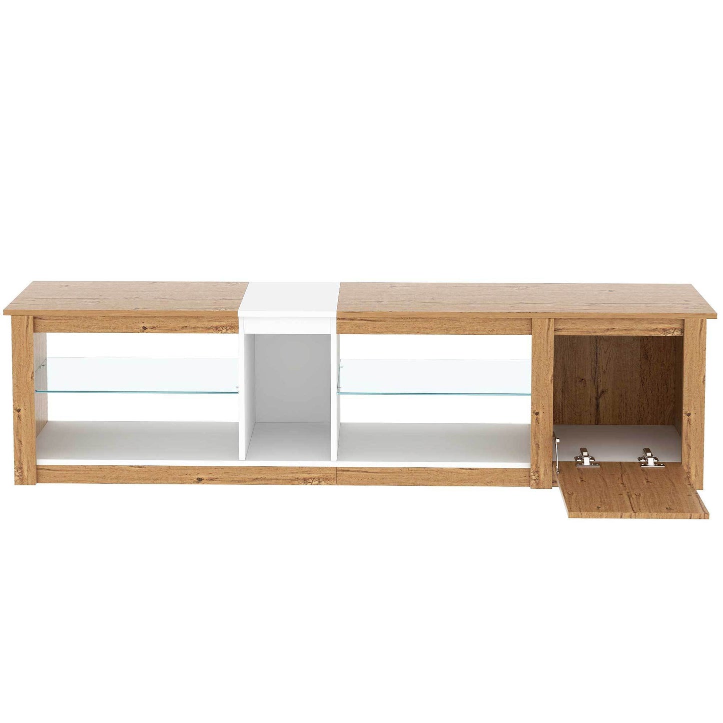 ModernTV Stand for TVs up to 80'' , Media Console with Multi-Functional Storage, Entertainment Center with LED Light, TV cabinet for living room,Bedroom