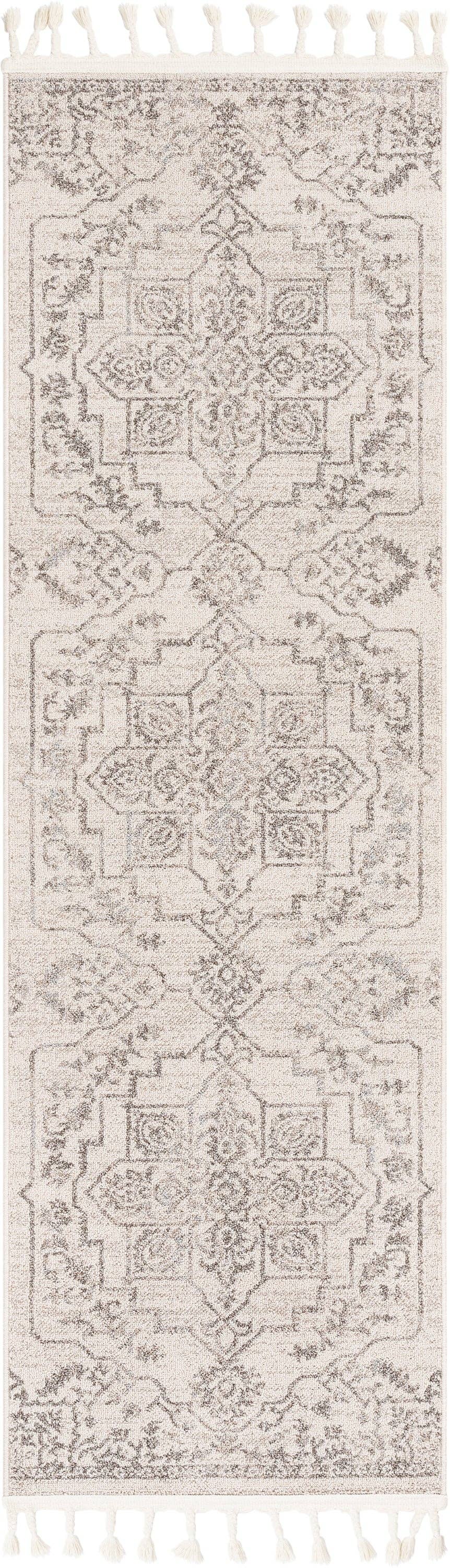 Valentina Oriental Medallion Pattern Brown Beige Kilim-Style: 5'3" x 7'3"
