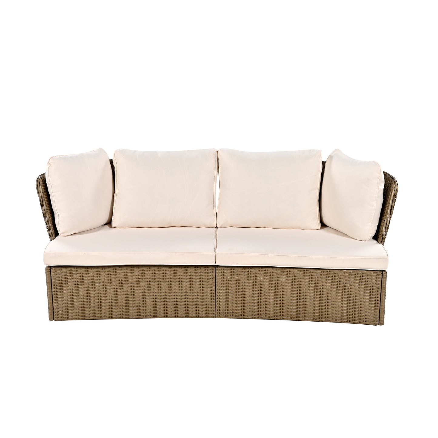 U_Style Customizable Outdoor Patio Furniture Set, Wicker Furniture Sofa Set with Thick Cushions, Suitable for Backyard, Porch.