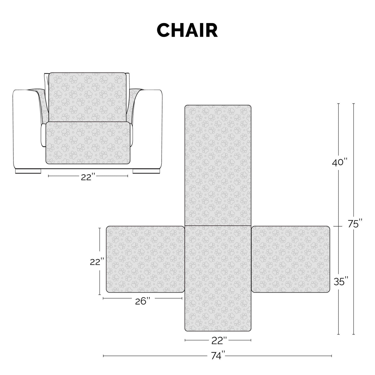 Non-Skid Back Waterproof Furniture Protector: Loveseat / Gray