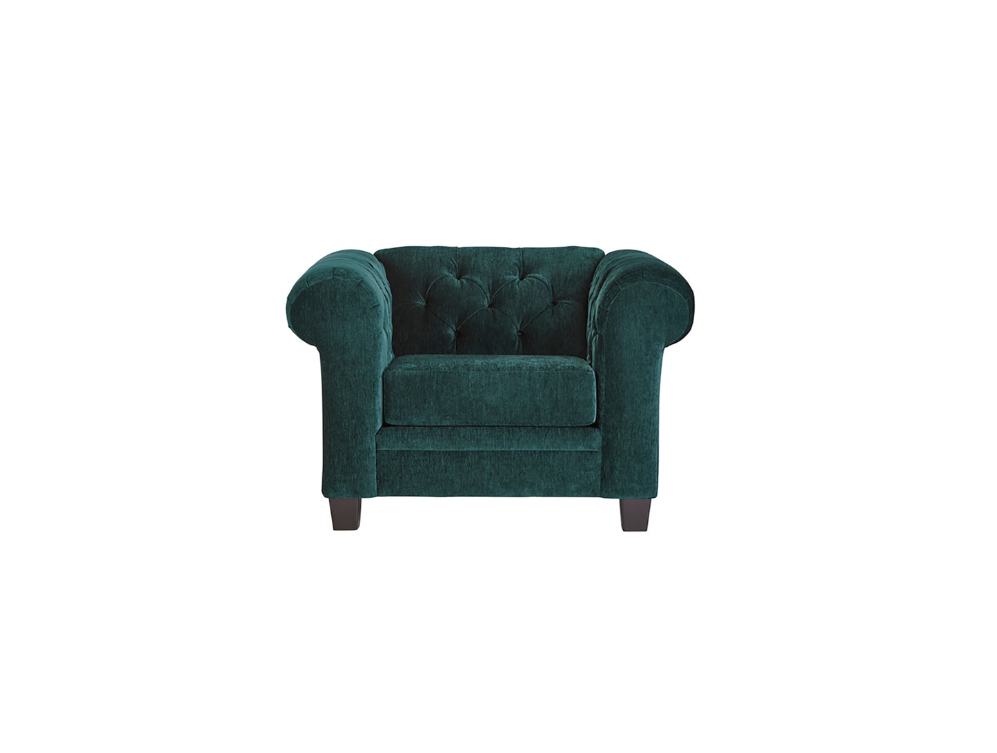 Lush Peacock Tufted Sofa and Loveseat