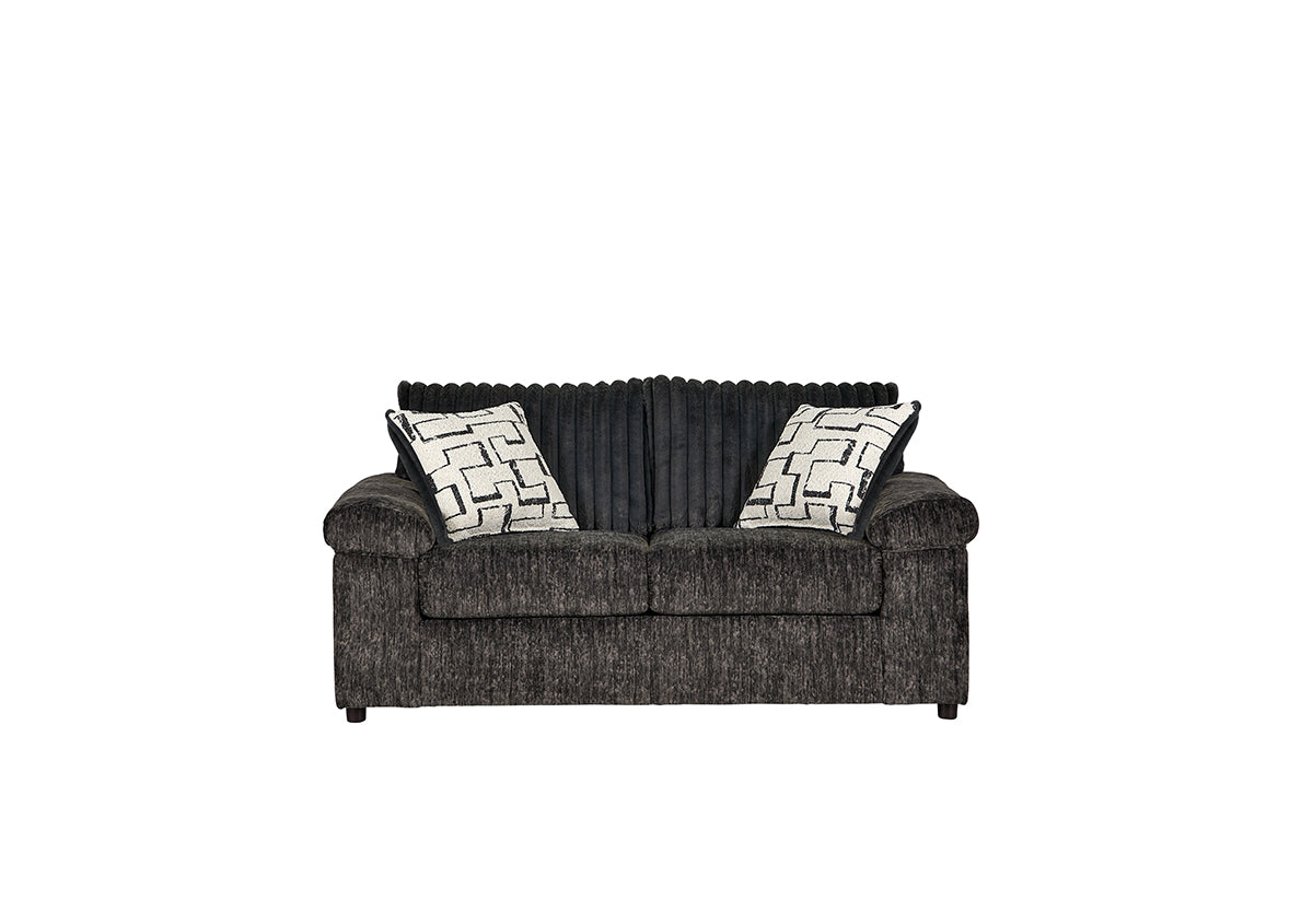 Galactic Charcoal Soft Gray Sofa and Loveseat