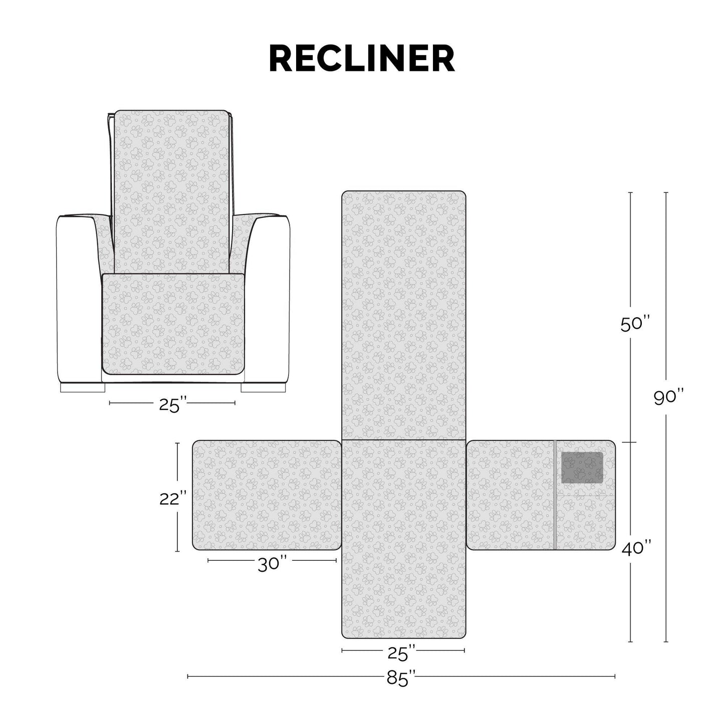 Non-Skid Back Waterproof Furniture Protector: Sofa / Gray