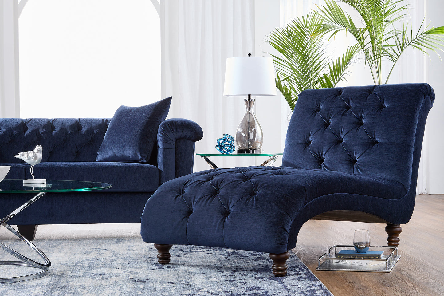 Lush Navy Sofa and Loveseat