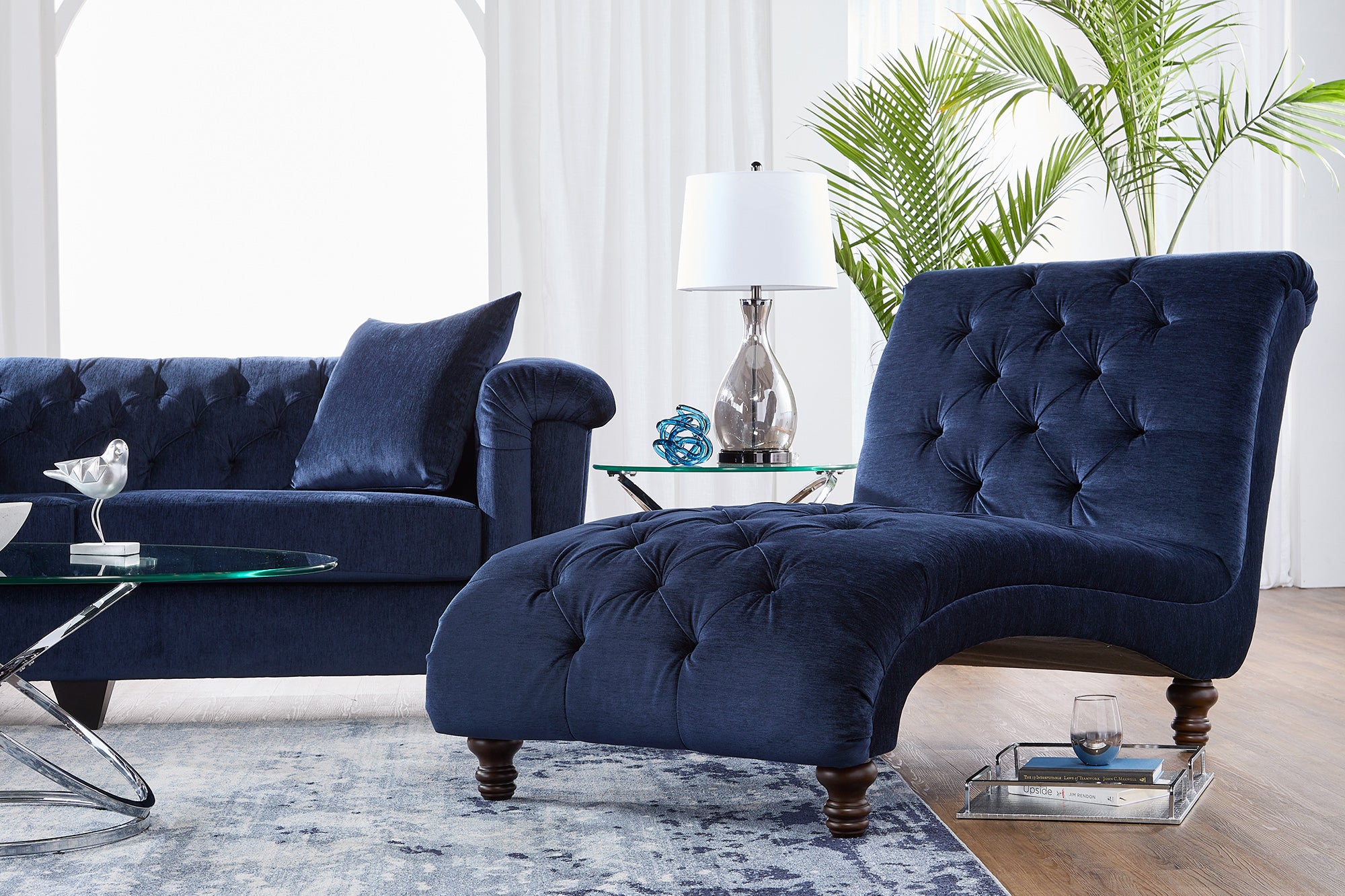 Lush Navy Sofa and Loveseat