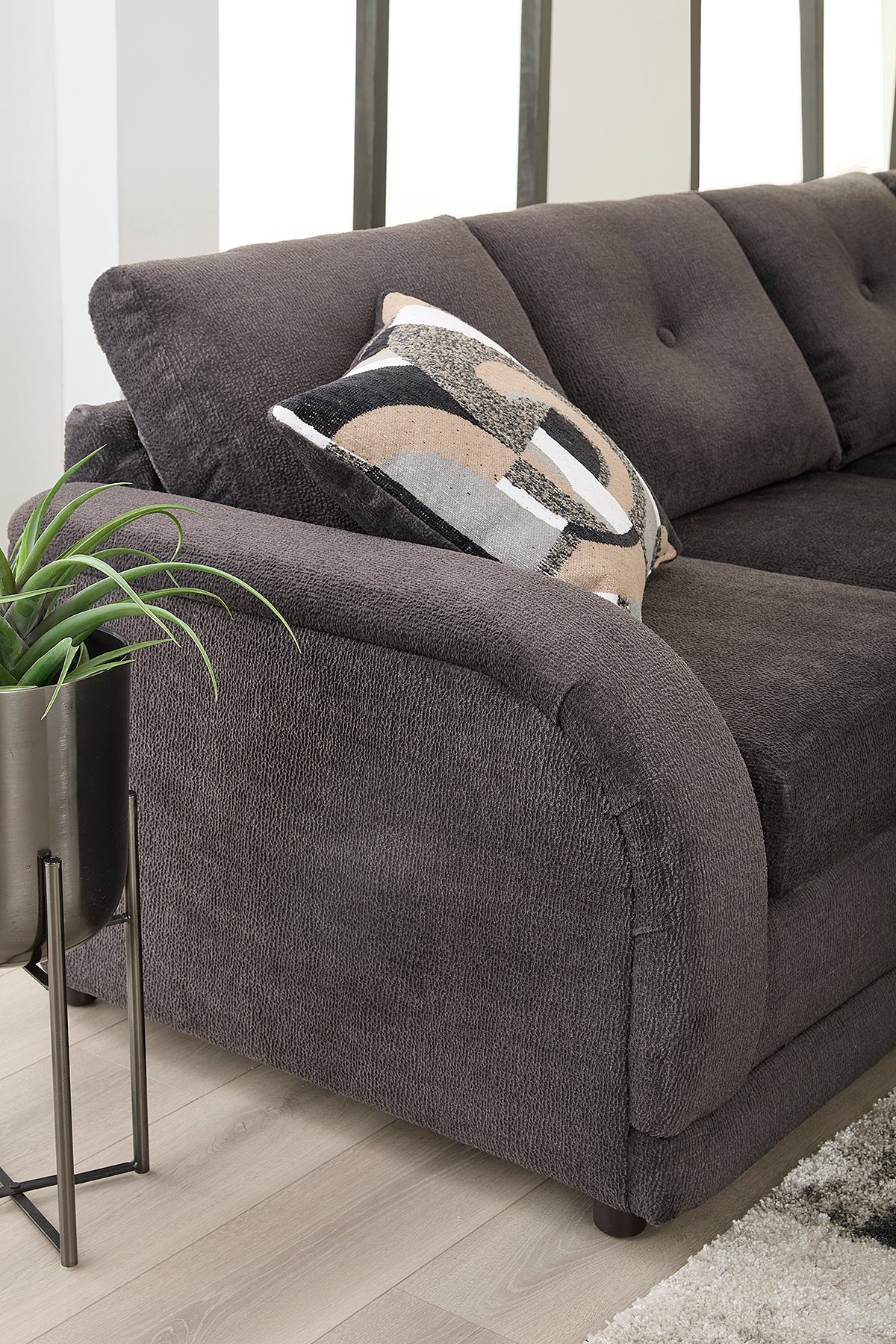 Earth Brown Wedge Sectional with Sleeper Option