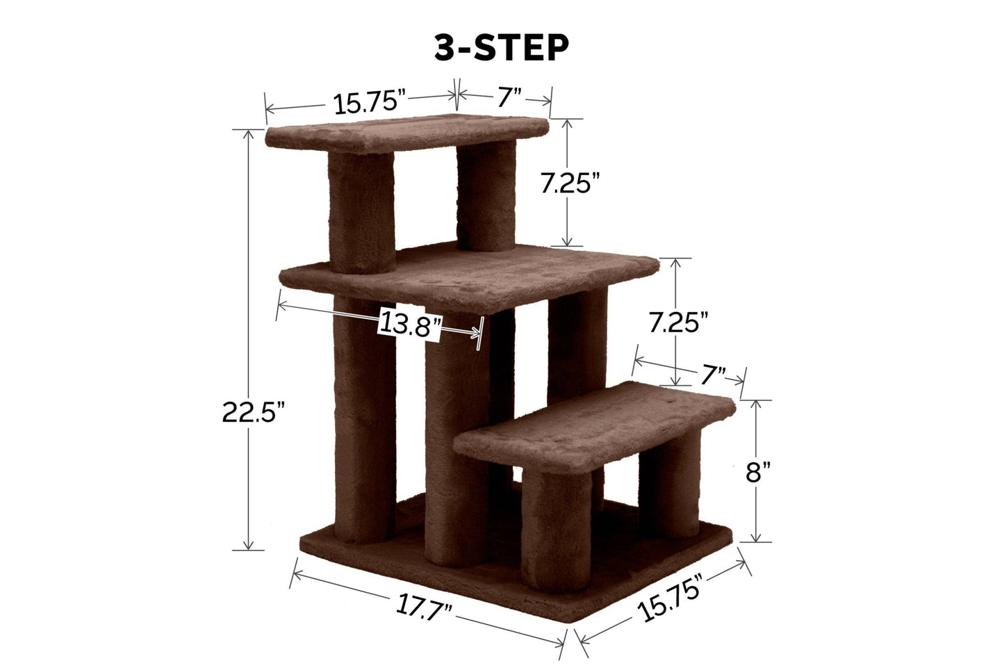 Steady Paws 3-Step and 4-Step Pet Stairs: 4-Step / Gray