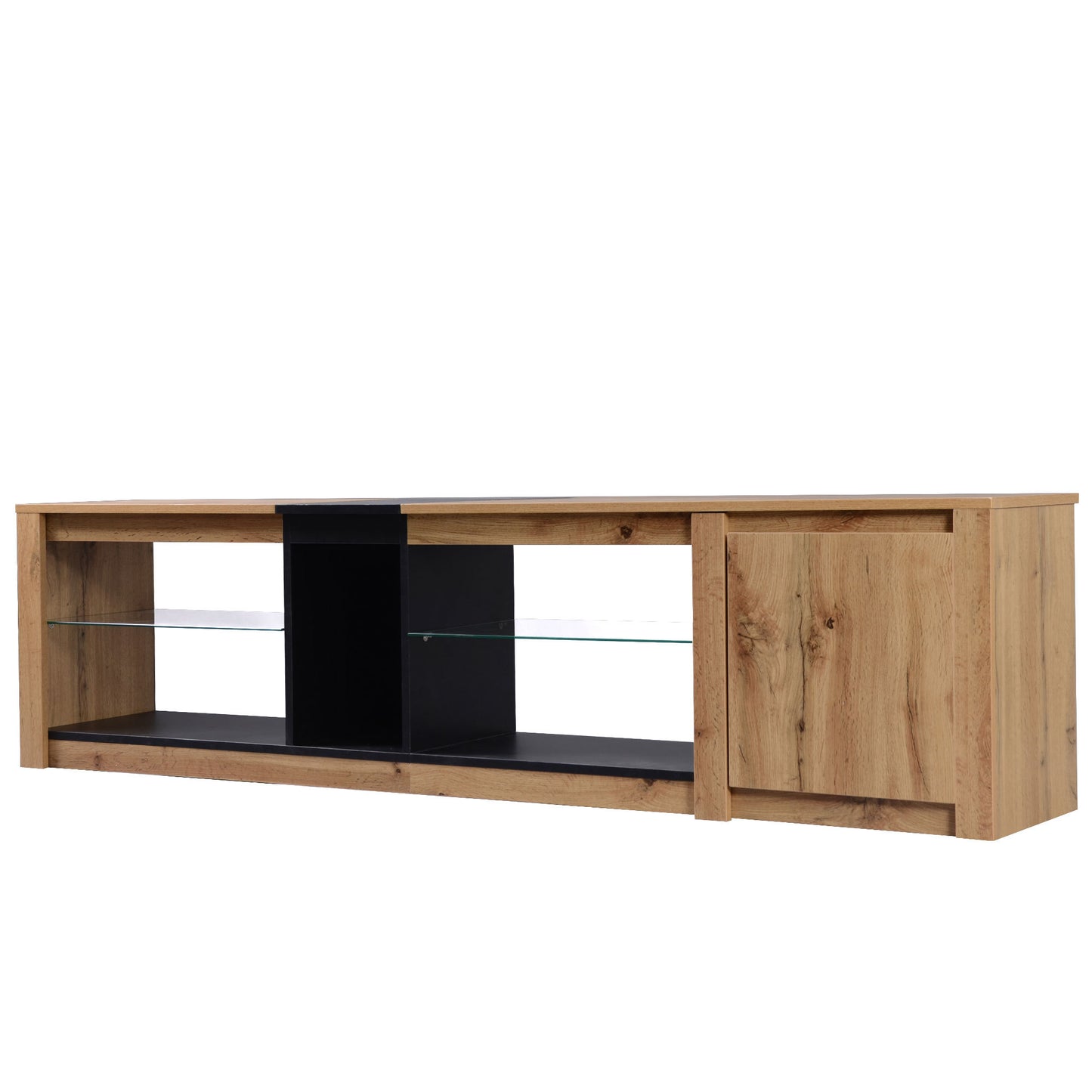 ModernTV Stand for TVs up to 80'' , Media Console with Multi-Functional Storage, Entertainment Center with LED Light, TV cabinet for living room,Bedroom