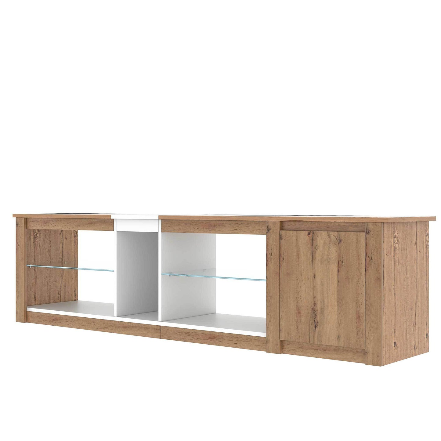 ModernTV Stand for TVs up to 80'' , Media Console with Multi-Functional Storage, Entertainment Center with LED Light, TV cabinet for living room,Bedroom