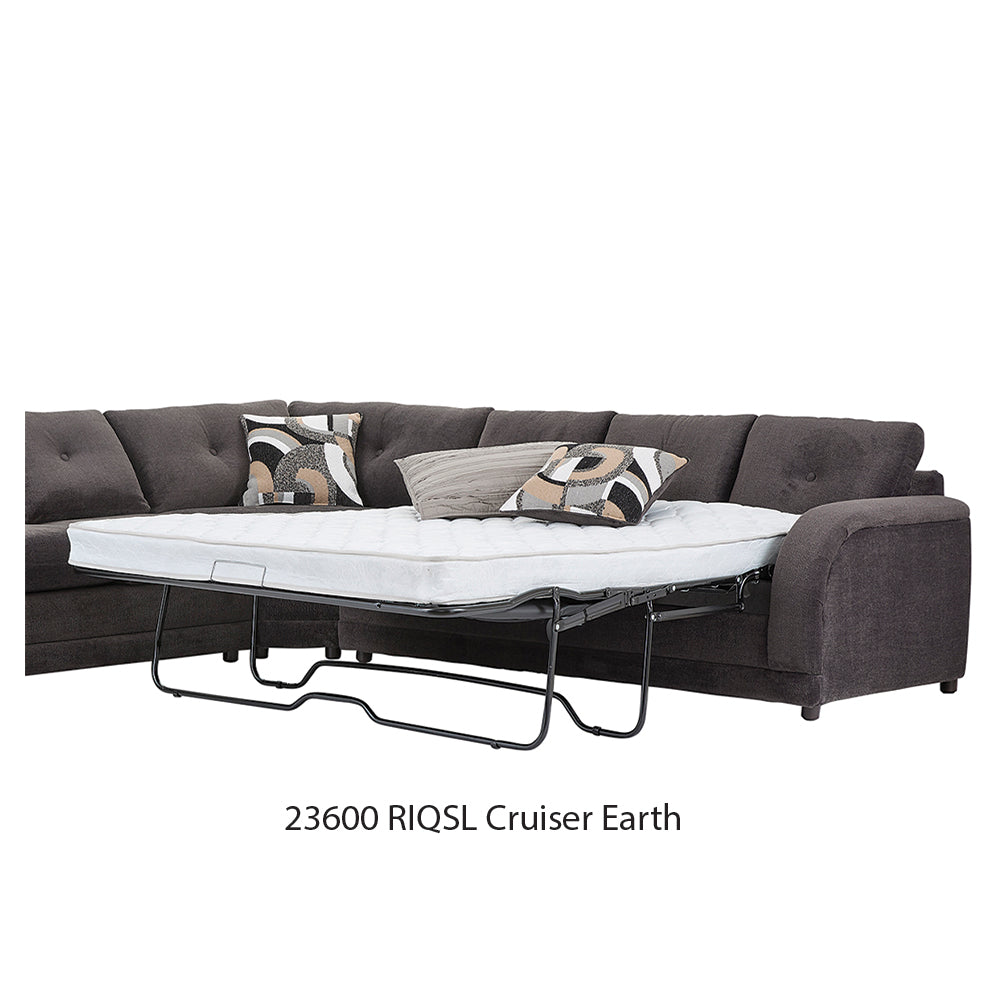 Earth Brown Wedge Sectional with Sleeper Option