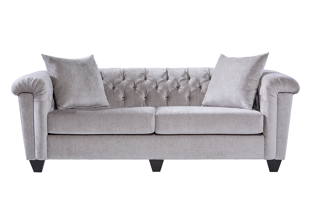 Lush Silver Sofa and Loveseat