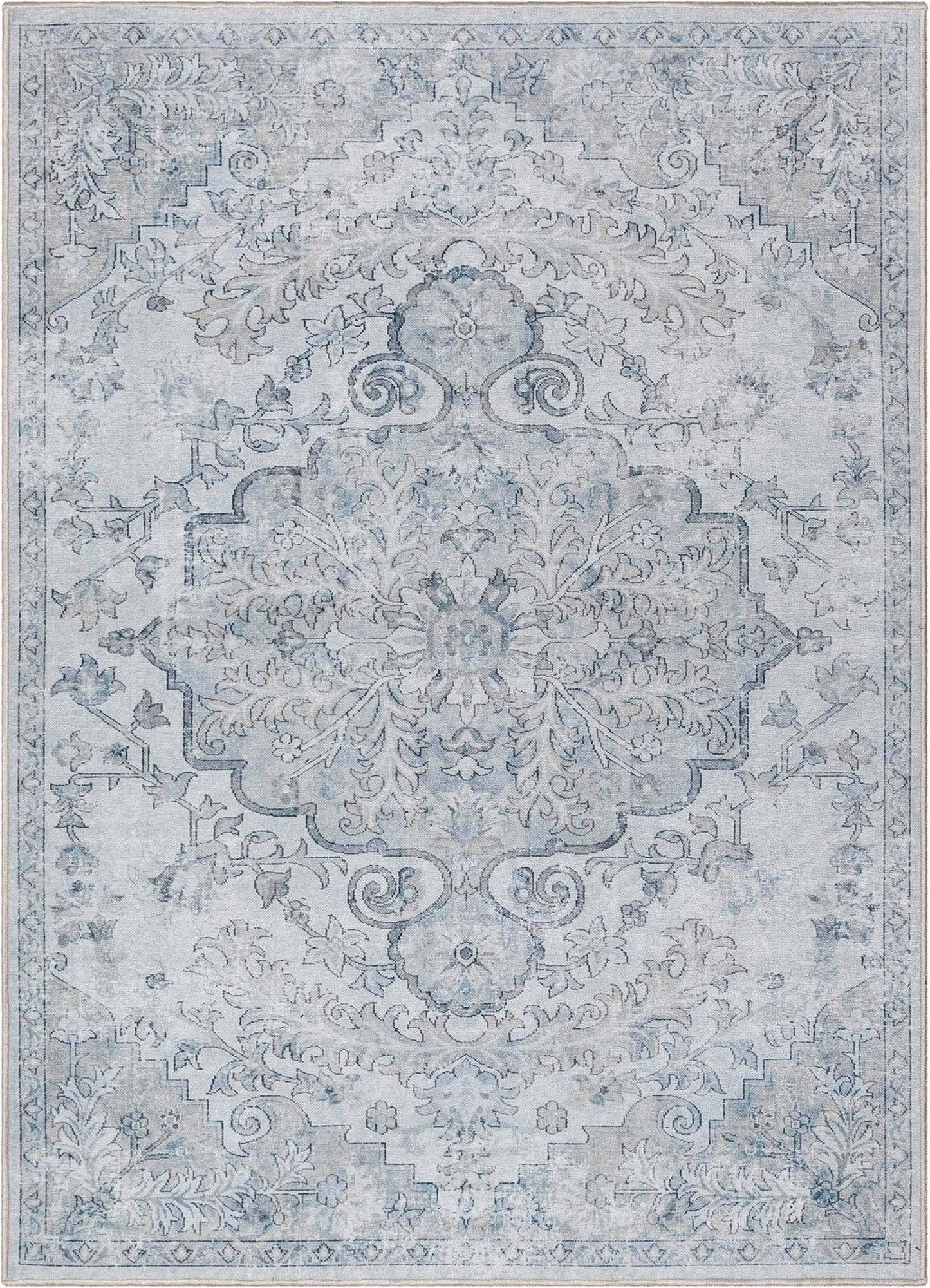 Blythe Vintage Bohemian Medallion Beige Flat-Weave Rug: 7'7" x 9'10"