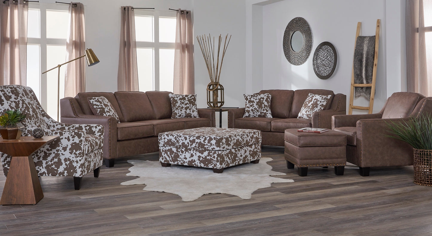 Cocoa Bark Aged Brass Sofa and Loveseat