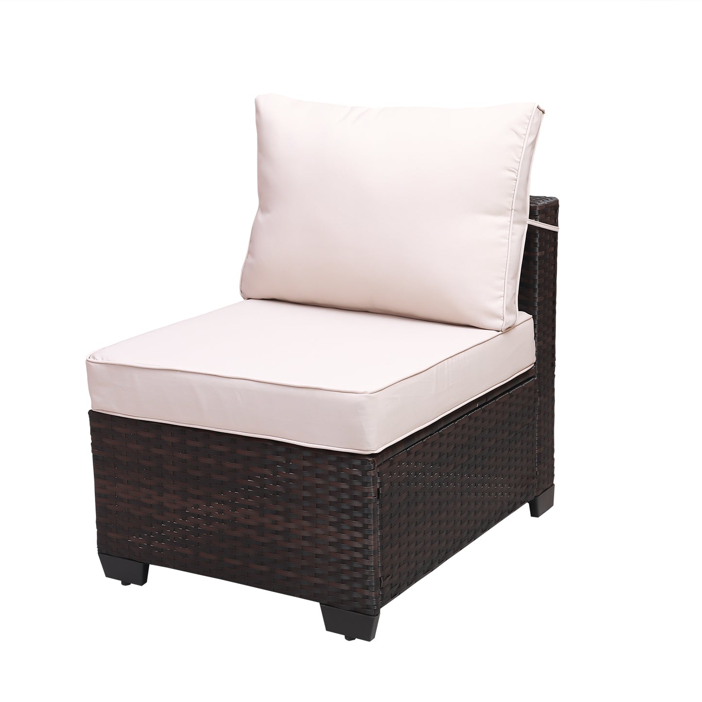 Outdoor Garden Patio Furniture 7-Piece PE Rattan Wicker Cushioned Sofa Sets and Coffee Table, patio furniture set;outdoor couch;outdoor couch patio furniture;outdoor sofa;patio couch