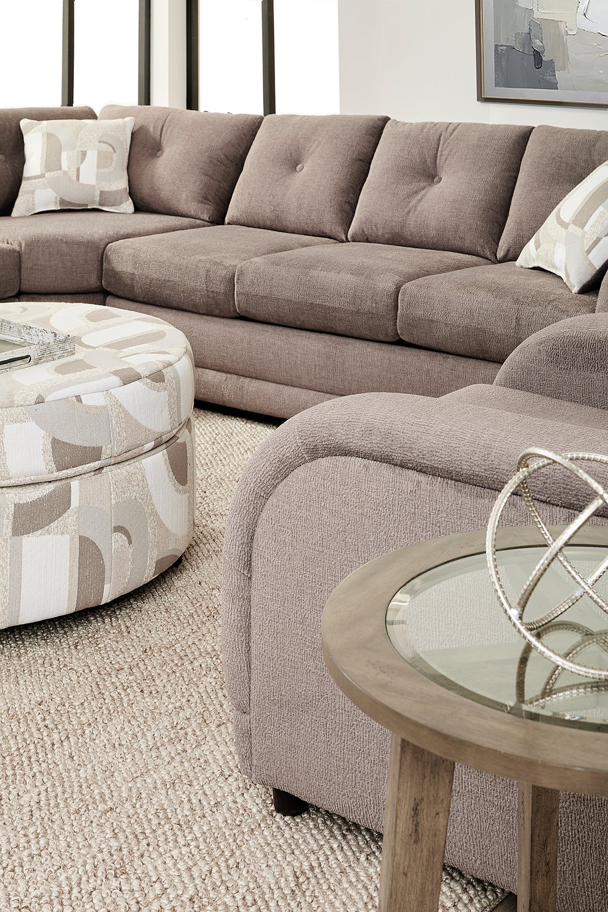 Fossil Large Wedge Sectional with Sleeper Option