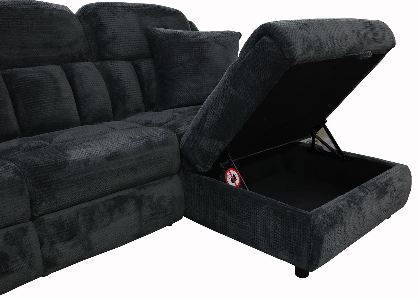 Power Reclining Sectional with Popup Sleeper and Power Chaise - Charcoal Gray
