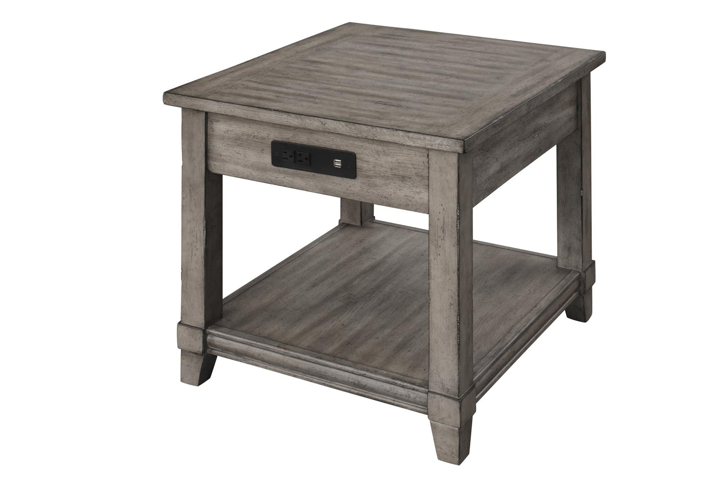 Rustic Gray Lift Top USB Coffee Table Set