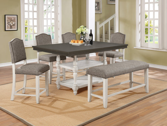 Clover Gray & White Counter Height Dining Set