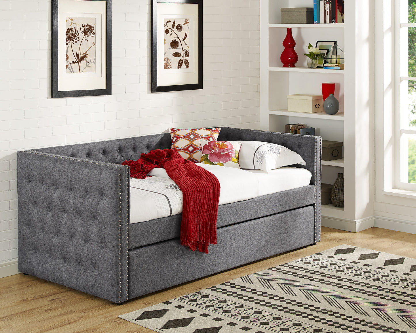 Trina Gray Tufted Daybed