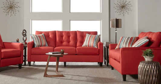 Jitterbug Red Sofa and Loveseat
