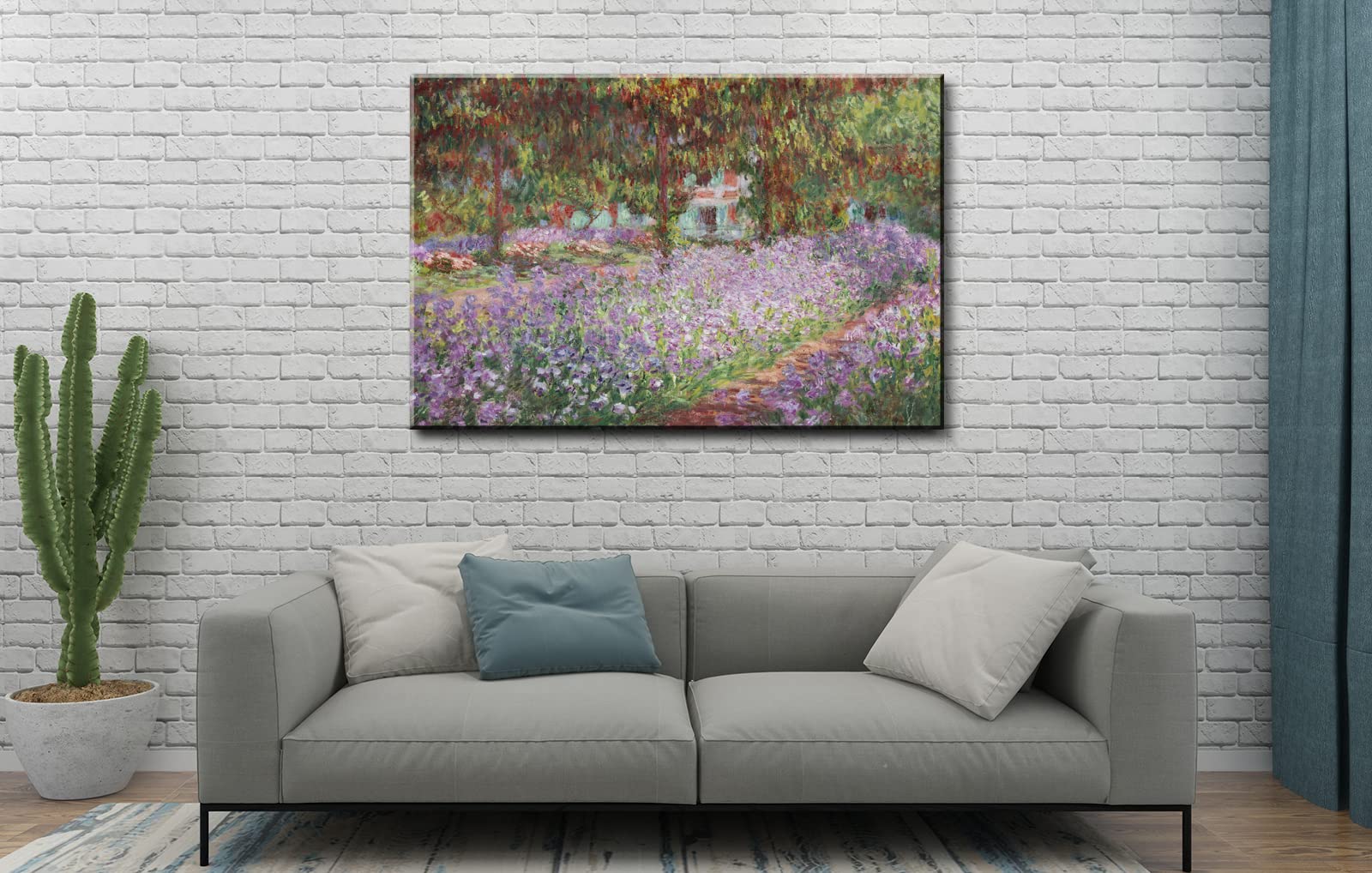 Irises in Monet's Garden, 1900 by Claude Monet - Large Canvas Art Wall Decor Painting Print Framed -24" x 36"