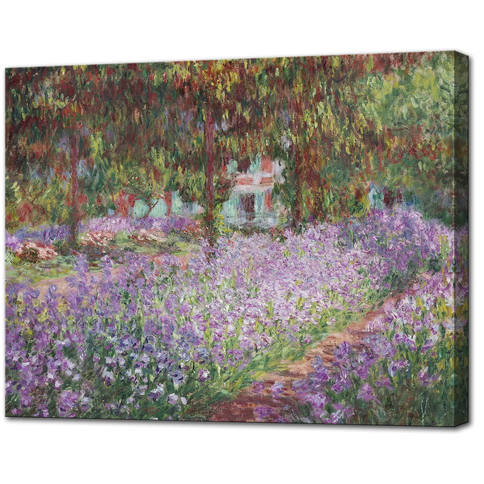 Irises in Monet's Garden, 1900 by Claude Monet - Large Canvas Art Wall Decor Painting Print Framed -24" x 36"