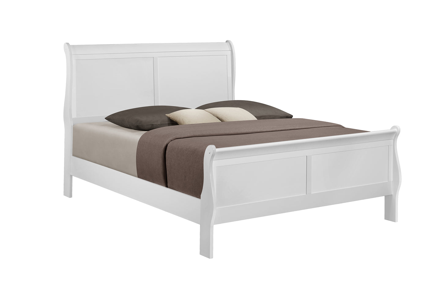 White Full Size Sleigh Bedroom Set