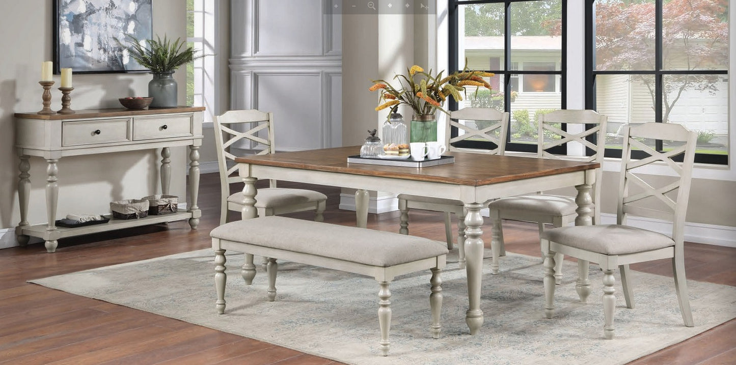 Farmhouse Almond and Oak Dining Set