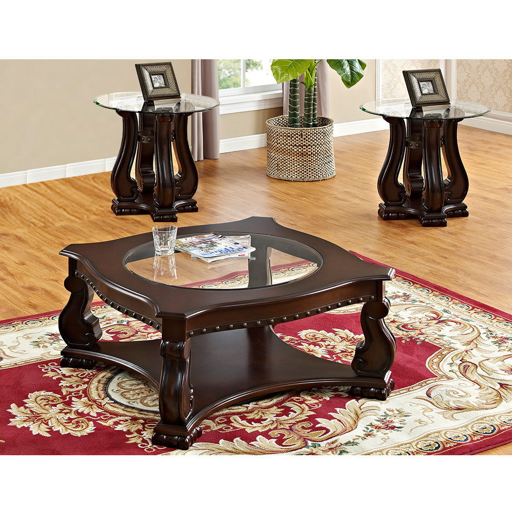 Madison County Glass Top Coffee Table Set