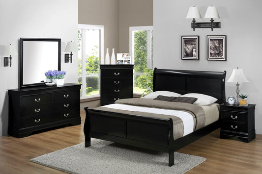 Black Full Sleigh Bedroom Set