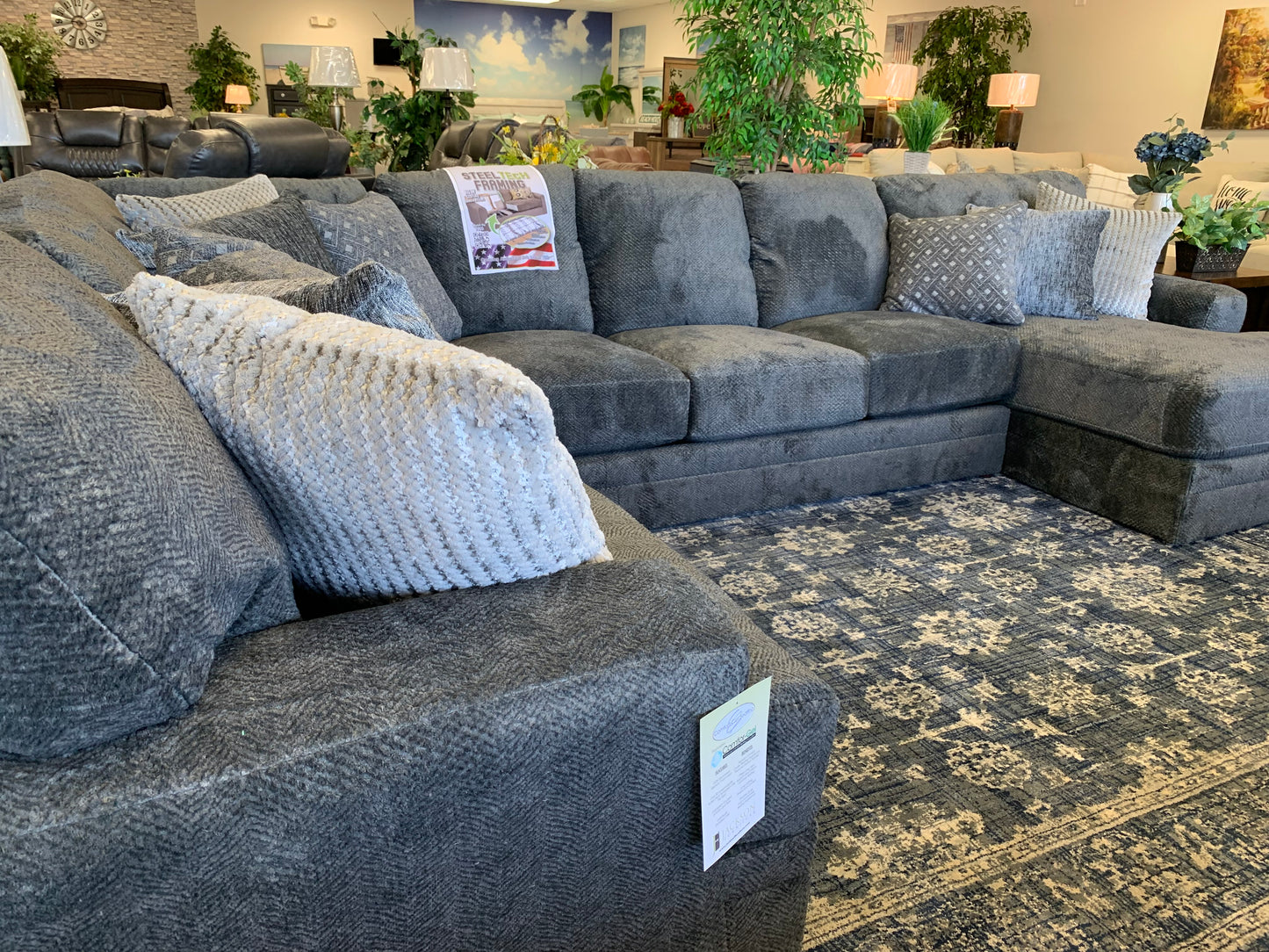 Goliath Smoke Gray Sectional with Chaise