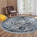 Alexandria Loftus Gray Bordered Area Rug: 6'7" x 6'7"R