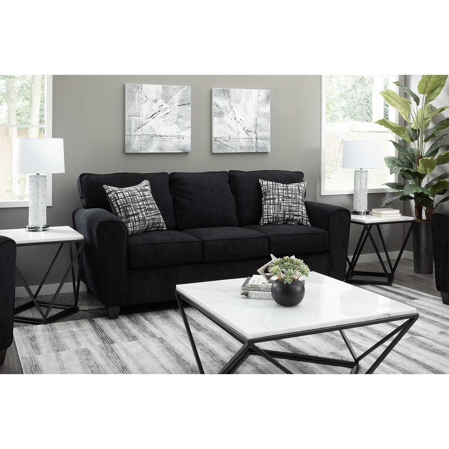 Bespoke Night Black Sofa and Loveseat