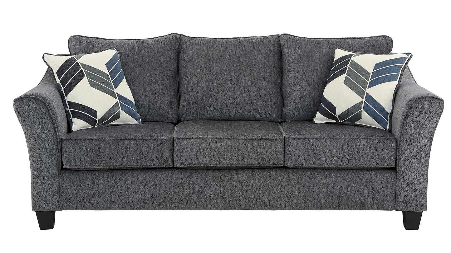 Charcoal Flair Arm Sofa and Loveseat