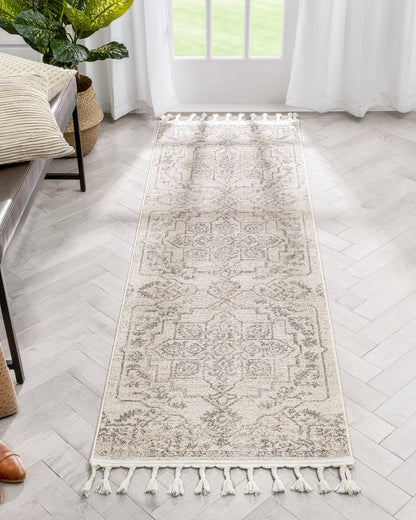 Valentina Oriental Medallion Pattern Brown Beige Kilim-Style: 5'3" x 7'3"