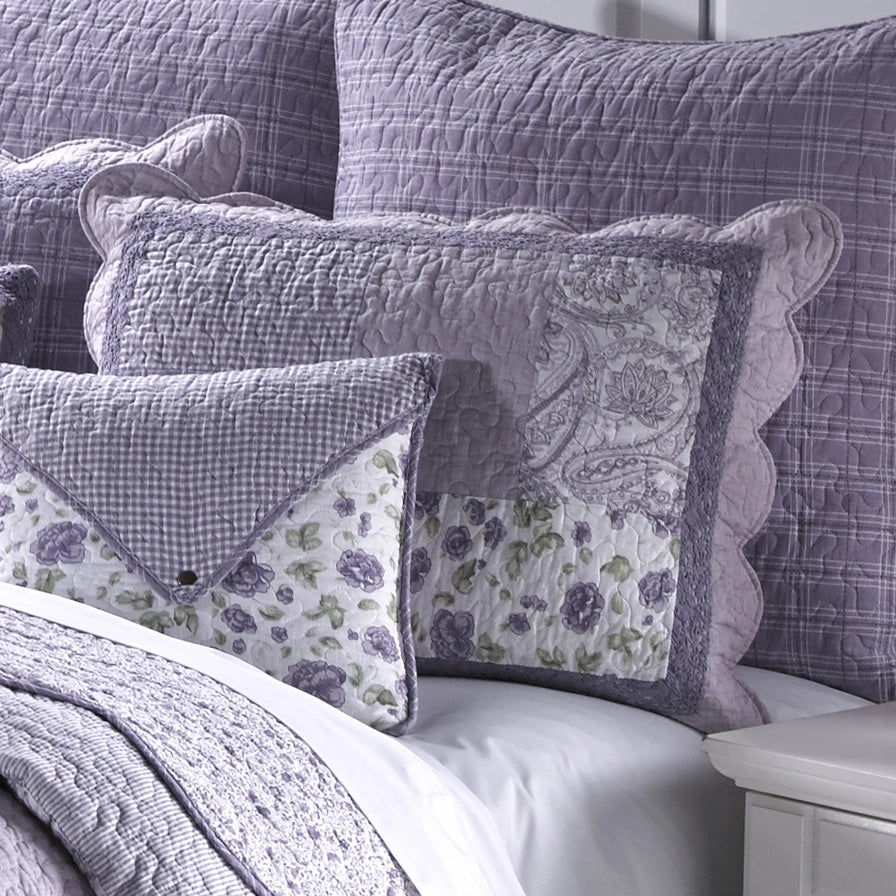 Lavender Rose 6 Pc. Cotton Quilted Queen Size Bedding Collection