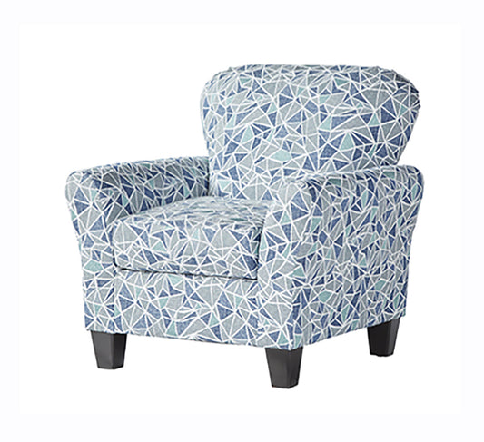 Notre Dame Cobalt Blue and White Accent Chair