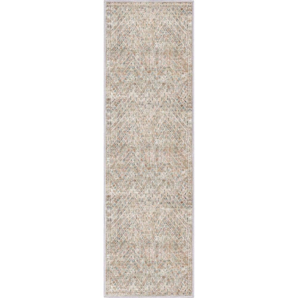 Anya Vintage Tribal Chevron Ivory Flat-Weave Rug: 5'3" x 7'3"
