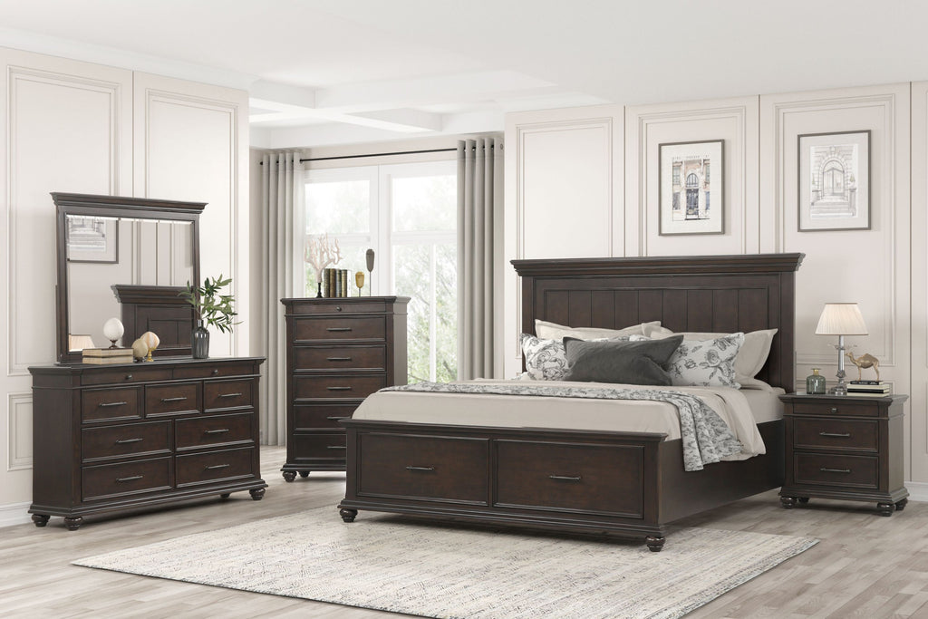 Brooks Plank Storage Bedroom Set with USB Nightstands