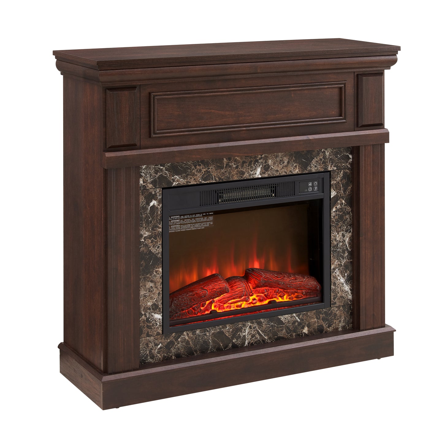 Electric Fireplace with Mantel,fireplace mantel surround with 23" Fireplace Insert, Adjustable Flame, Remote Control, Cherry,41.34"W*14"D*40"H