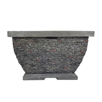 32"  MgO Light-Weight Concrete Wood Burning Square Fire Pit, Grey