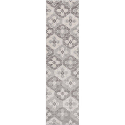 Loewy Modern Geometric Indoor/Outdoor Grey High-Low Rug: 5'3" x 7'3"